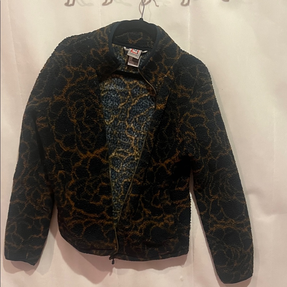 Avalanche Black and Brown Fleece Jacket
